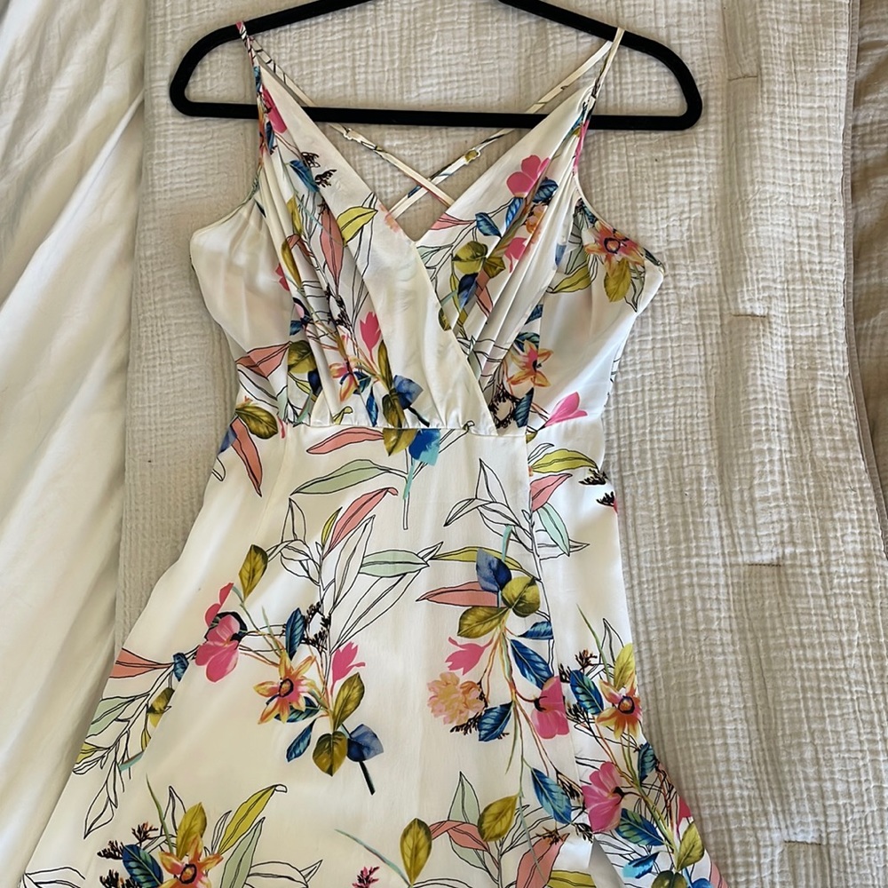 Yumi Kim White/Floral Silk Maxi Dress